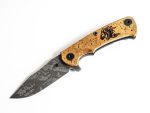 Card Series-Project X-Battle Black BPU-Mahogany Scale-4 of Clubs spearpoint knife